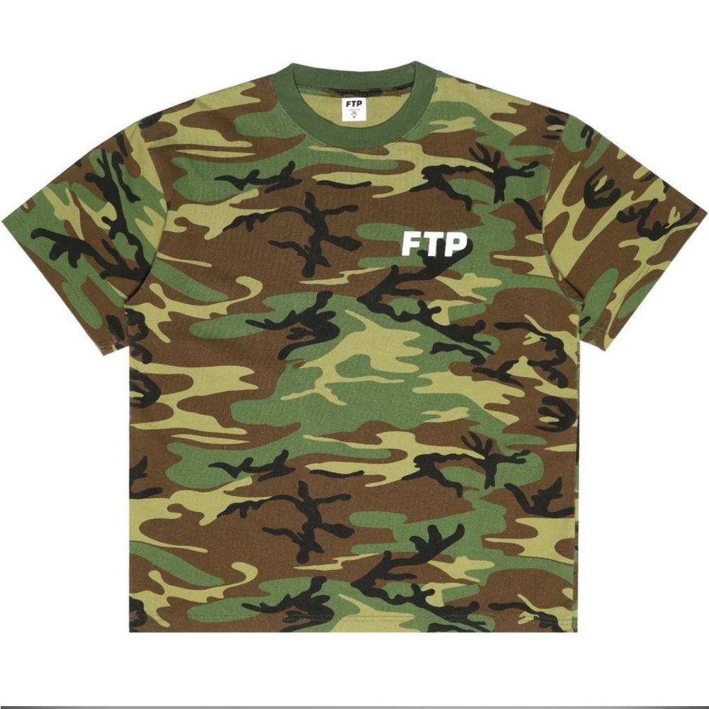 FTP Basic Logo Woodland Short Sleeved Tee Size Medium